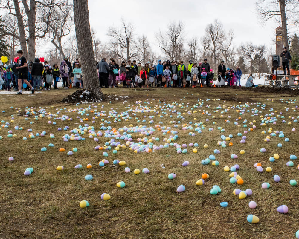 starting line of the Easter egg hunt