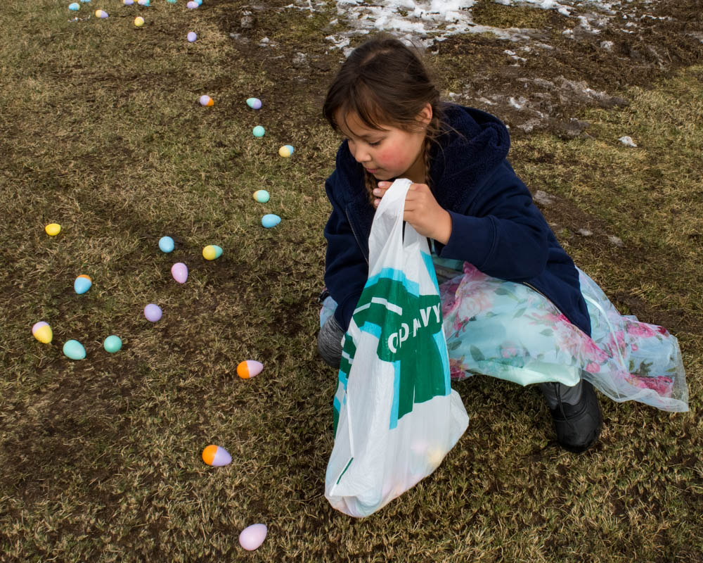 bagging Easter eggs