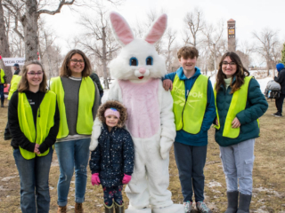 Group of Set Free kids with the Easter Bunny