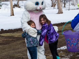 kids with the Easter bunny