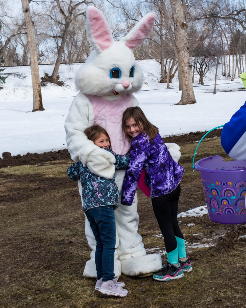 kids with the Easter bunny