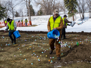 spreading Easter eggs