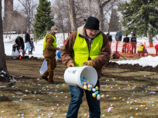 tossing eggs