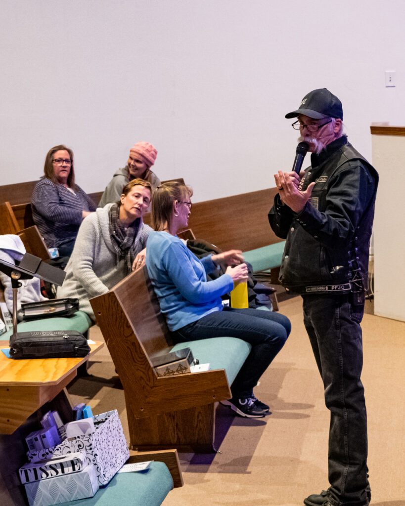 Cowboy preaching in the Set Free Sanctuary